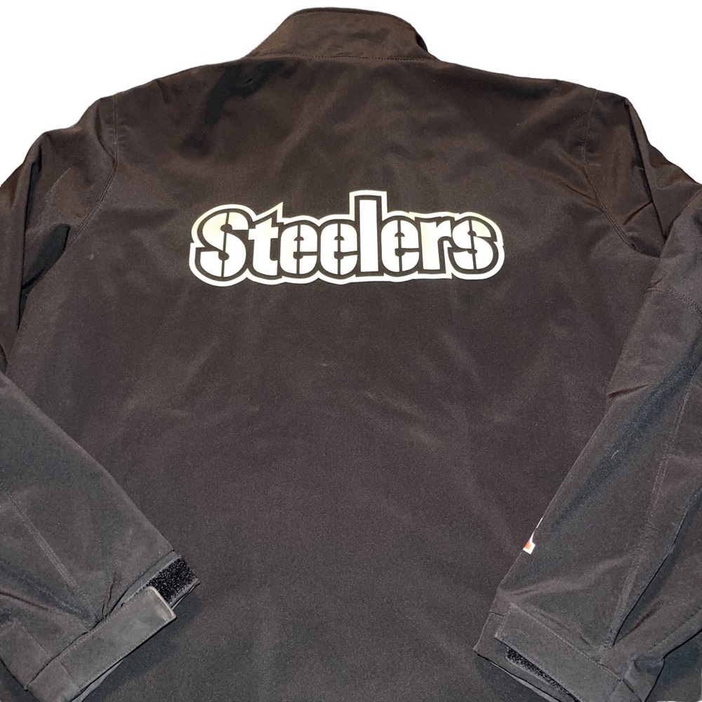 NFL Steelers Jacket Men’s Size XL Zip Front Light Fleece Liner Black And Gold - Picture 5 of 8